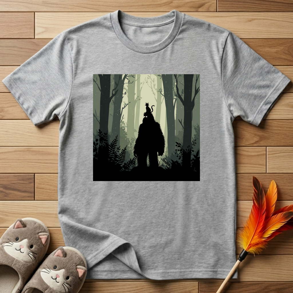 Bigfoot and Cat T-Shirt
