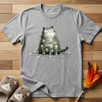 Cat Tangled Up In Xmas Lights T-Shirt