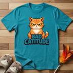 Bad Catitude (Transparent Text) T-Shirt