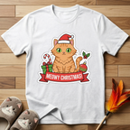 Meowy Christmas (Orange Cat) T-Shirt