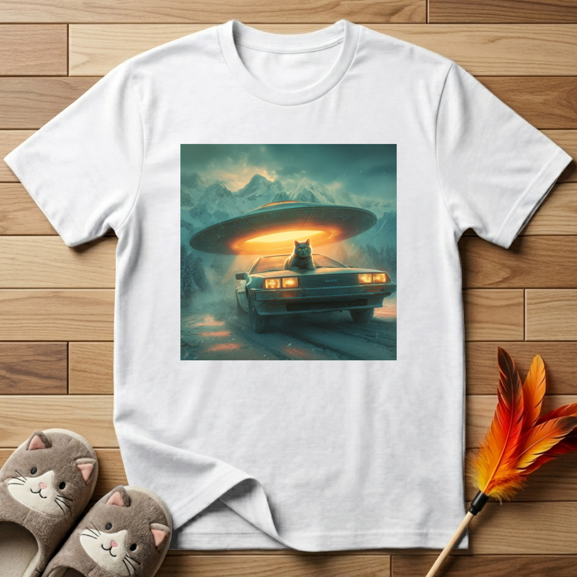 Cat, Car, & UFO T-Shirt