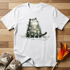 Cat Tangled Up In Xmas Lights T-Shirt