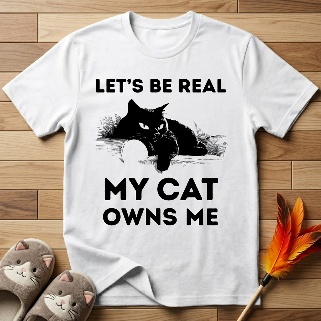 Let's Be Real My Cat Owns Me T-Shirt