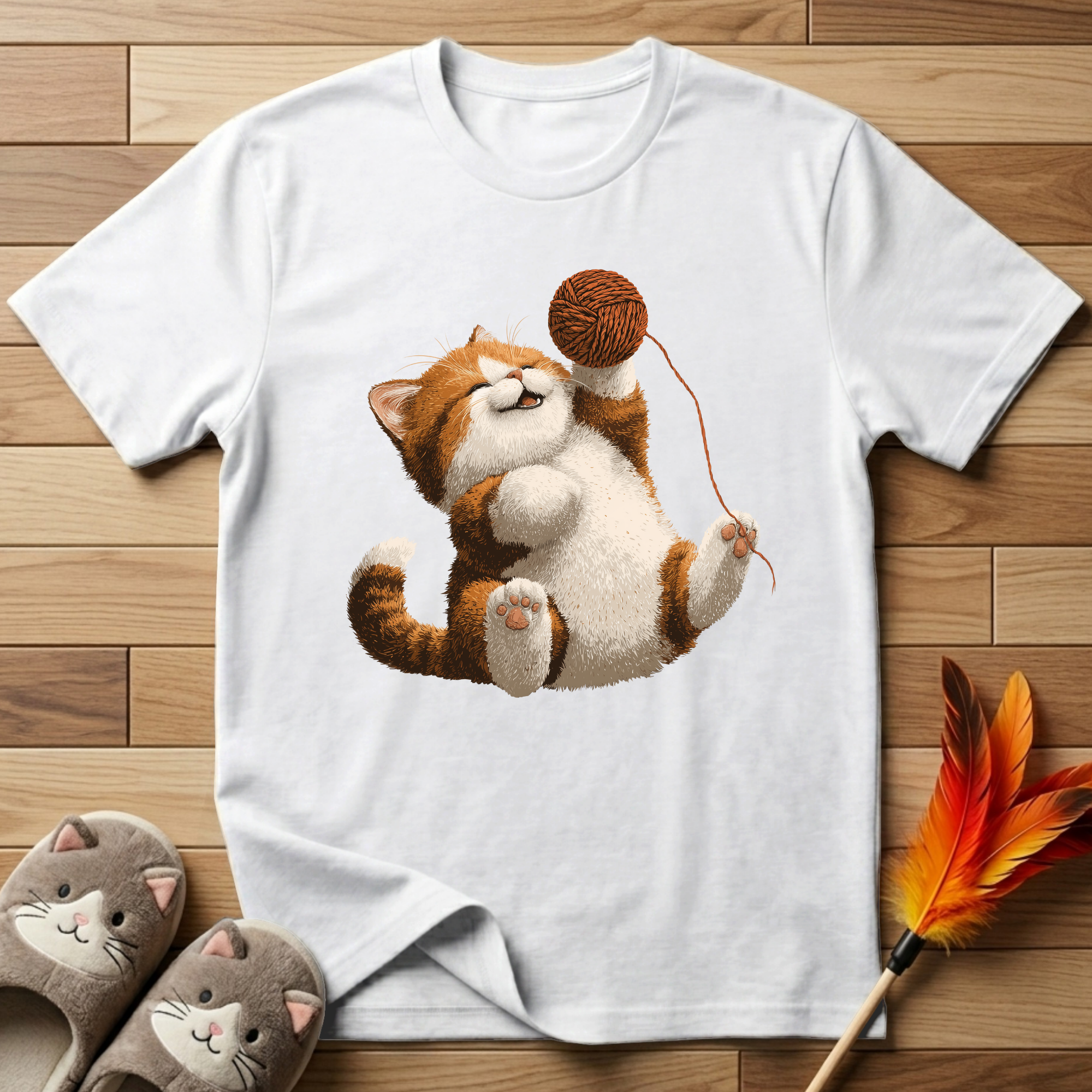 Cat With Yarn T-Shirt