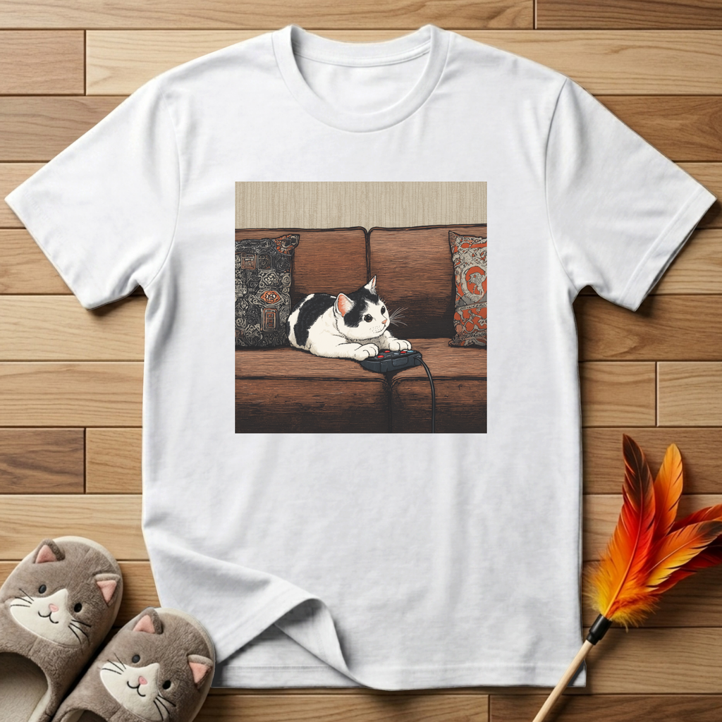 Cat Playing Video Games T-Shirt