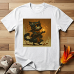 Mystic Cat with Orange Fireball T-Shirt