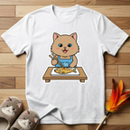 Brown Cat With Chopsticks T-Shirt