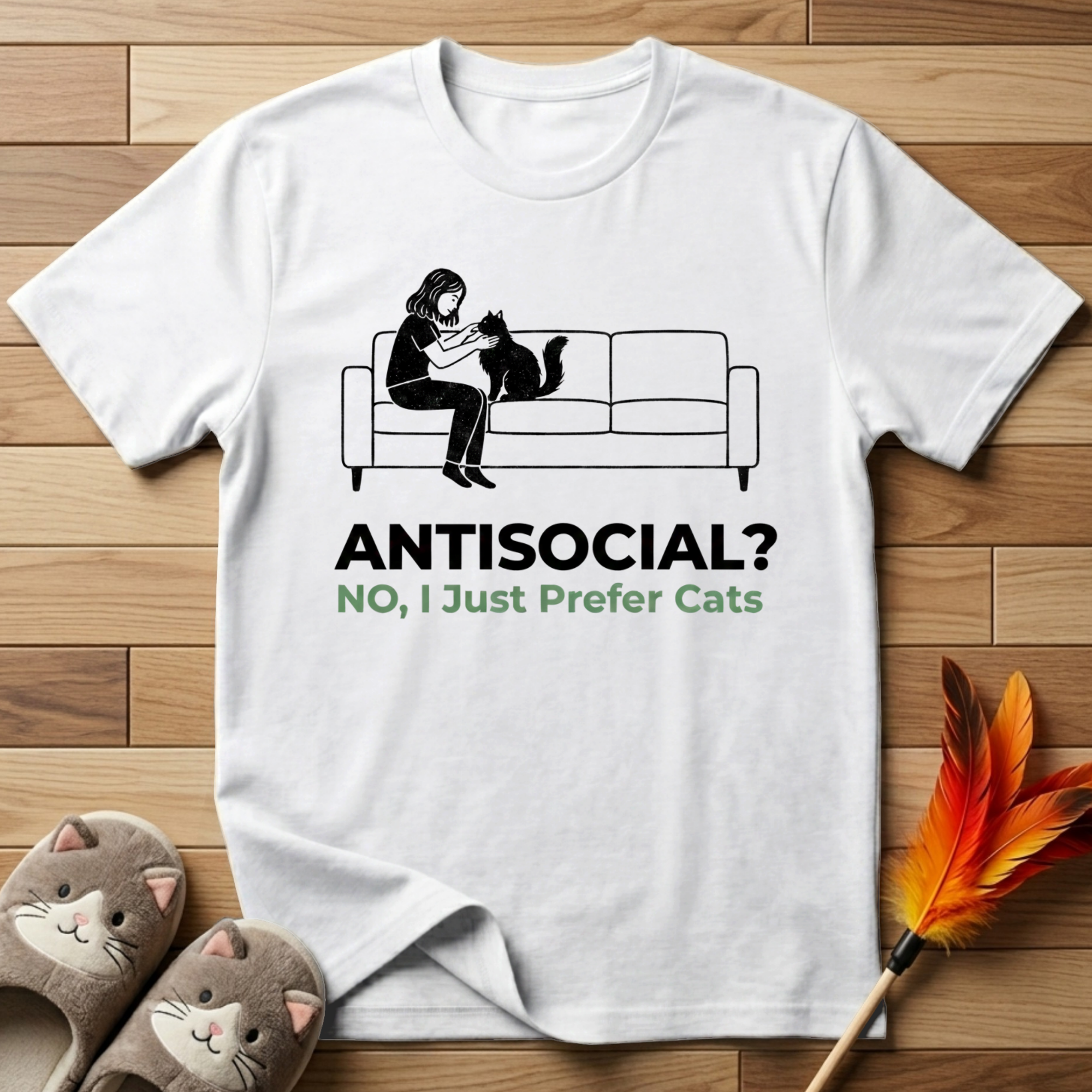 Antisocial? No I Just Prefer Cats (Female) T-Shirt