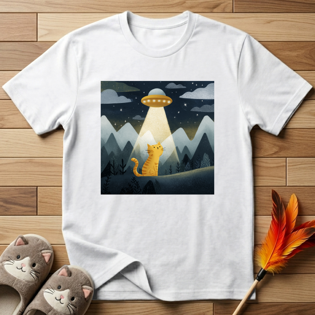 Cat Under UFO T-Shirt