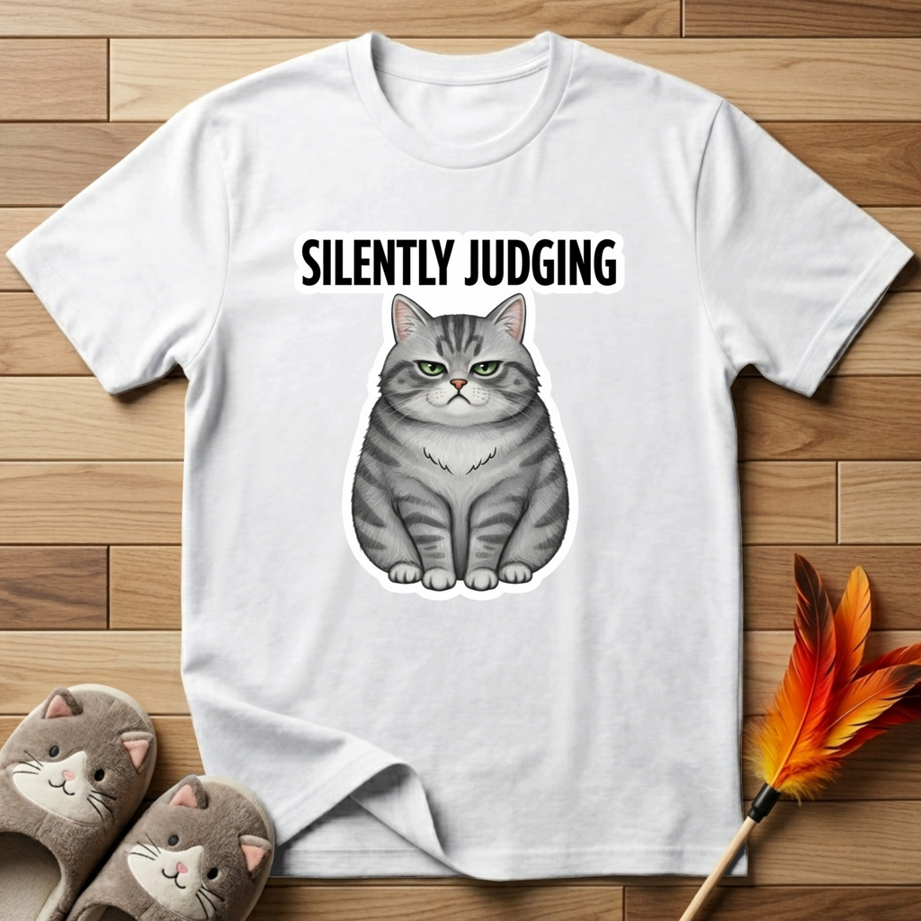 Silently Judging (Green Eyes Cat) T-Shirt