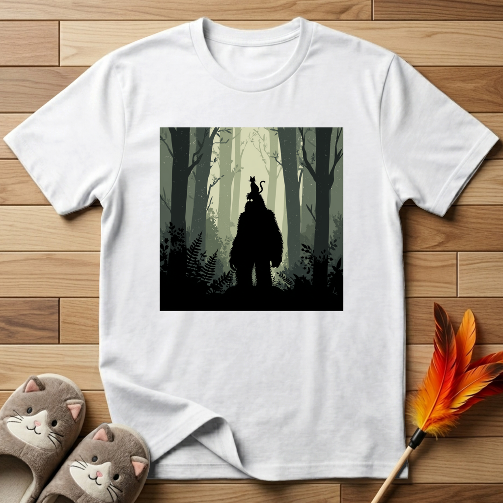 Bigfoot and Cat T-Shirt