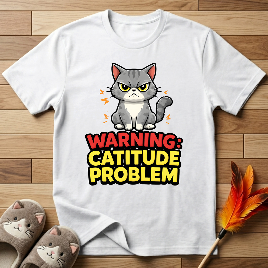 Warning Catitude Problem T-Shirt